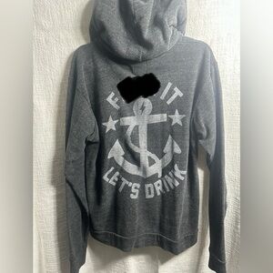 Buy Me Brunch Graphic Zip Hoodie “F It Let’s Drink” Anchor Print – Size L